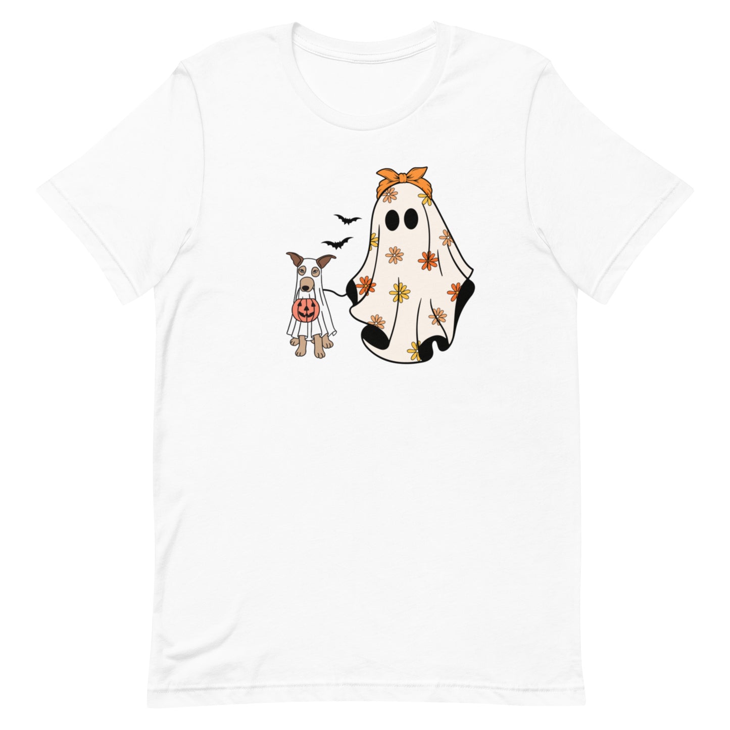 Ghost & Dog Trick-or-Treat T-Shirt – Fun Halloween Design