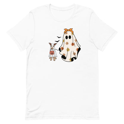 Ghost & Dog Trick-or-Treat T-Shirt – Fun Halloween Design